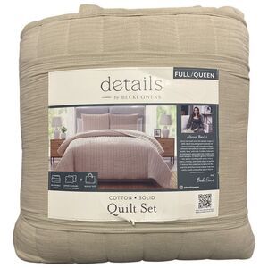 details by Becki Owens Cotton Gauze Quilt Set, 3 Piece, Full/Queen - Taupe